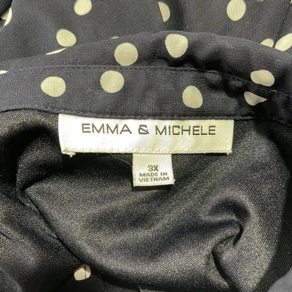 Emma & Michelle Polka Dot Dress Size 3X Navy White - Picture 4 of 6